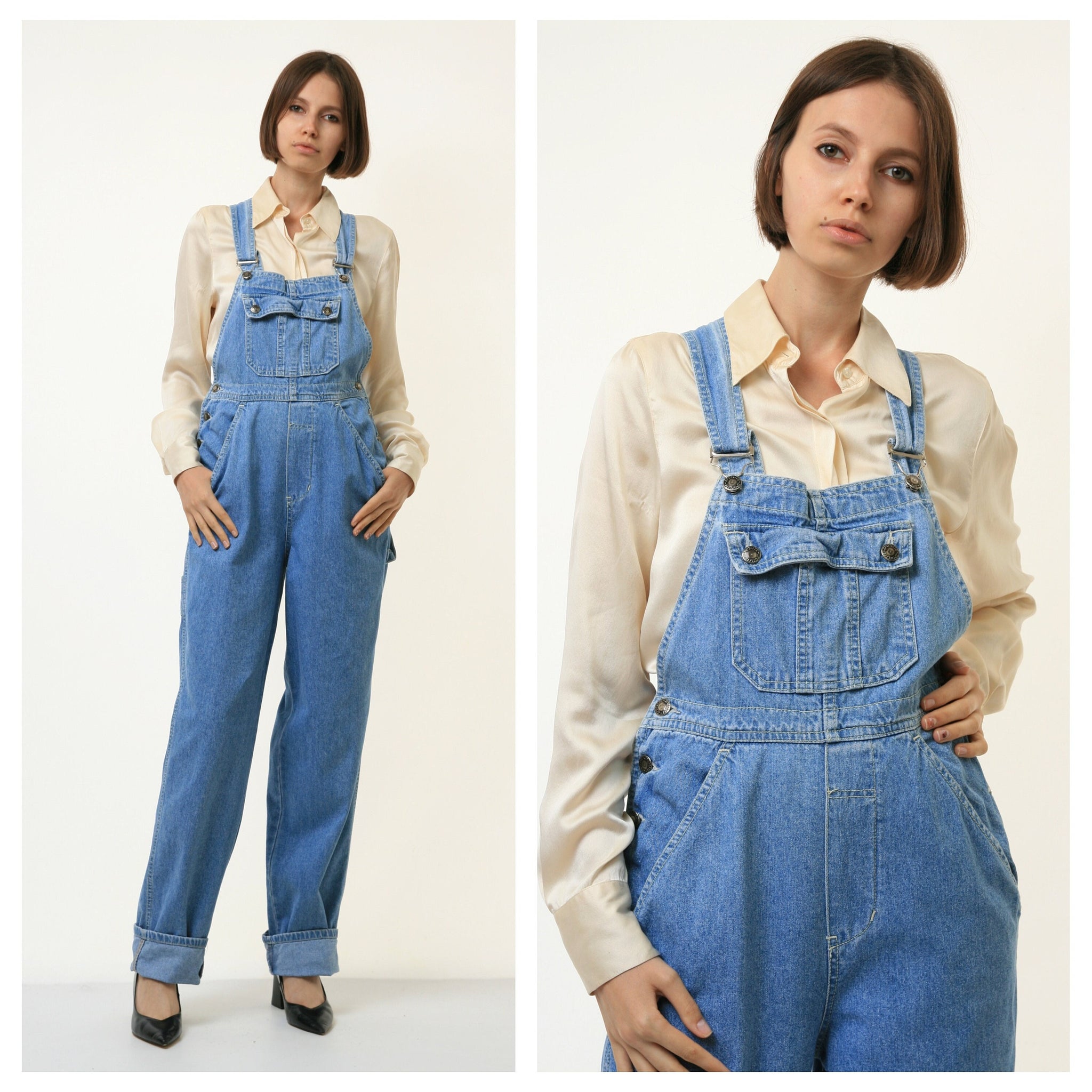 80s Vintage Denim Woman Straight Legs Sleeveless Summer Dungaree fits Xs-S 4265/ 80s Vintage Woman Jumpsuit Romper Overalls size Small