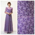 70s Vintage Vtg Rare Purple Lace Hippie Bohemian Long Sleeve Maxi Long Dress 4190 Girlfriend Gift Present/ Vintage Woman Praire Purple Dress