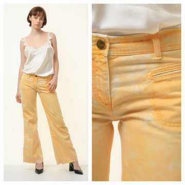 80s Vintage Woman CHLOE Yellow Jeans Flare Pants Woman Jeans size M Medium 4197/ 80s Chloe Woman Pants/ Vintage Woman Chloe Flare Jeans