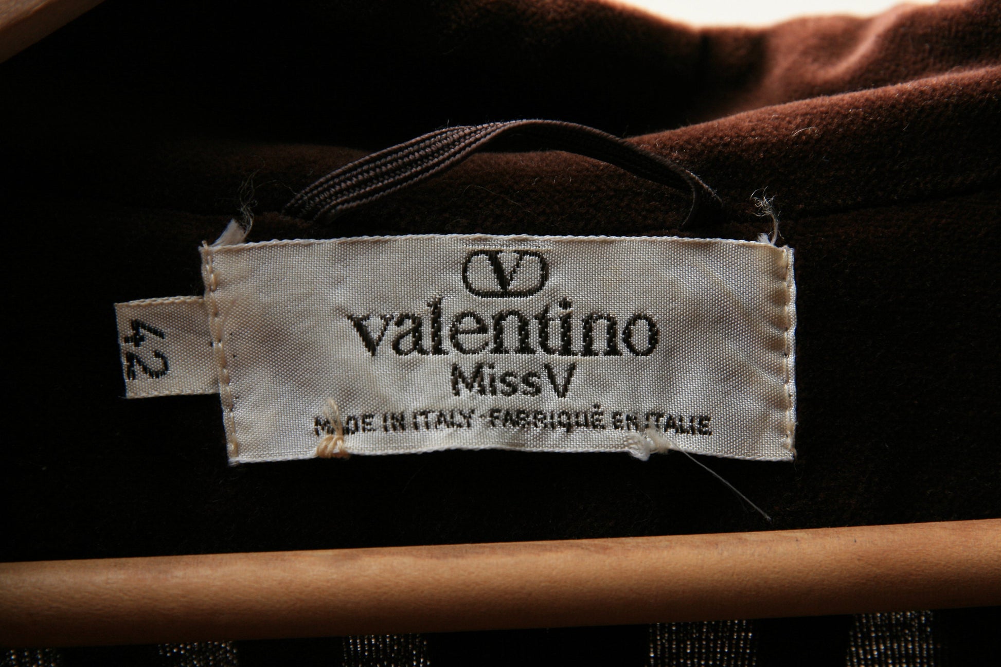 80s Vintage Valentino Long Brown Wool Cape Coat size Small/ Vintage Valentino Clothing/ Vintage Valentino Outwear