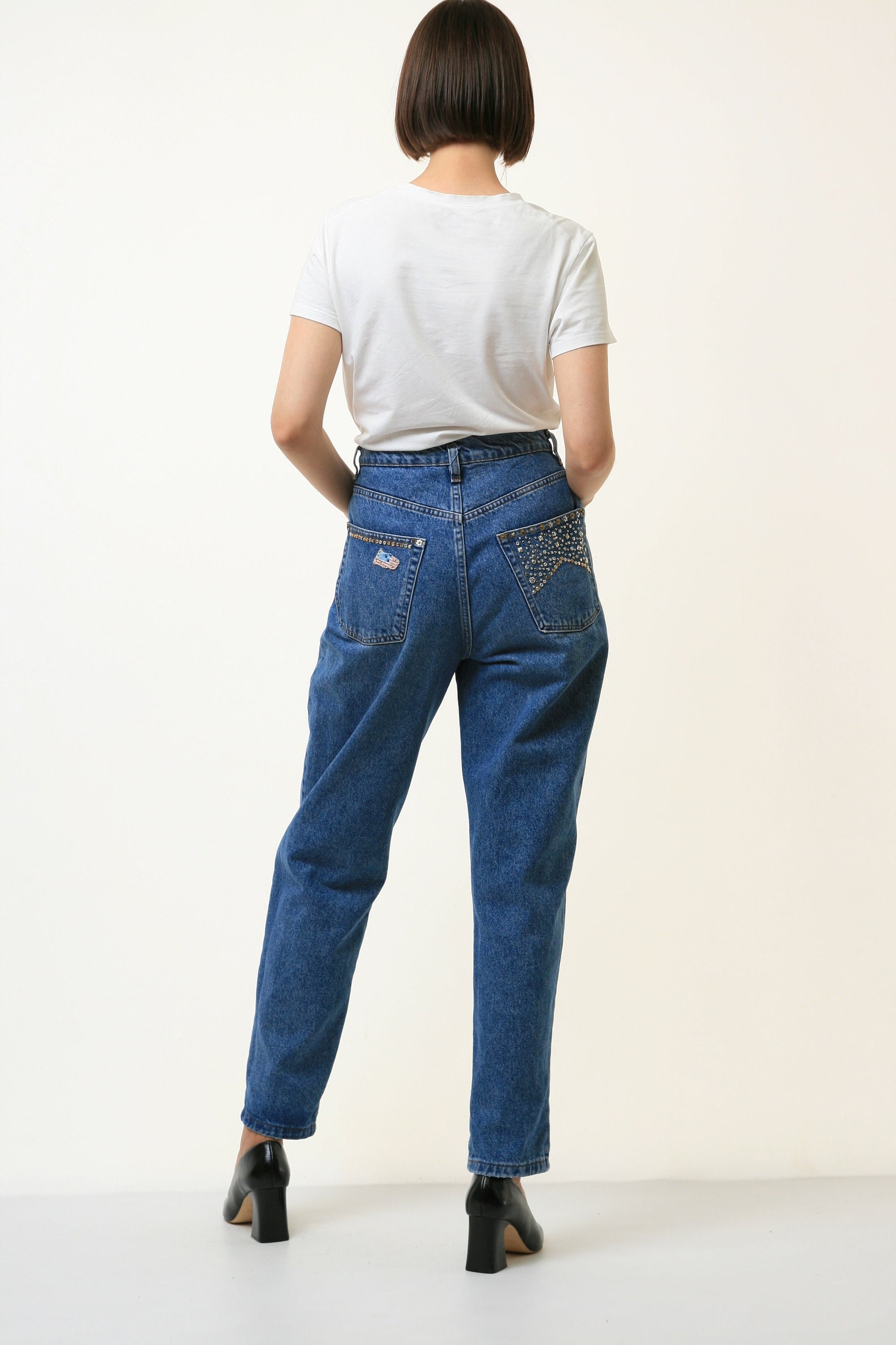 80s Woman Vintage MOMs Medium Waisted Straight Denim Trousers Size S 4373/ Vintage Woman Clothing/ Vintage Woman MOM Jeans size Small