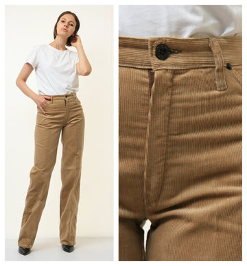 80s Vintage Vtg Nevada Beige High Waisted Woman Corduroy Fall Cotton High Waisted Moms Trousers 4380 Girlfirend Gift SIze S Small