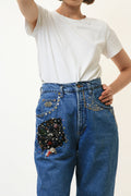 80s Woman Vintage MOMs Medium Waisted Straight Denim Trousers Size S 4373/ Vintage Woman Clothing/ Vintage Woman MOM Jeans size Small