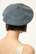 70s Vintage Style Woman Retro 100% Wool Hat 3369/ Vintage Woman Dark Grey Beret/ Retro Woman Navy Dark Grey Beret size Small