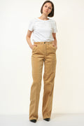 70s Vintage Vtg Beige High Waisted Woman Corduroy Fall Cotton High Waisted Moms Trousers 4383 Girlfirend Gift SIze S Small