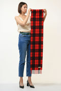 70s Vintage Rare Red Checked Scotland Lambswool Scarf Woman Vintage Accessories LambsWool Scarf Woman Gift Girl Gift Present 4560