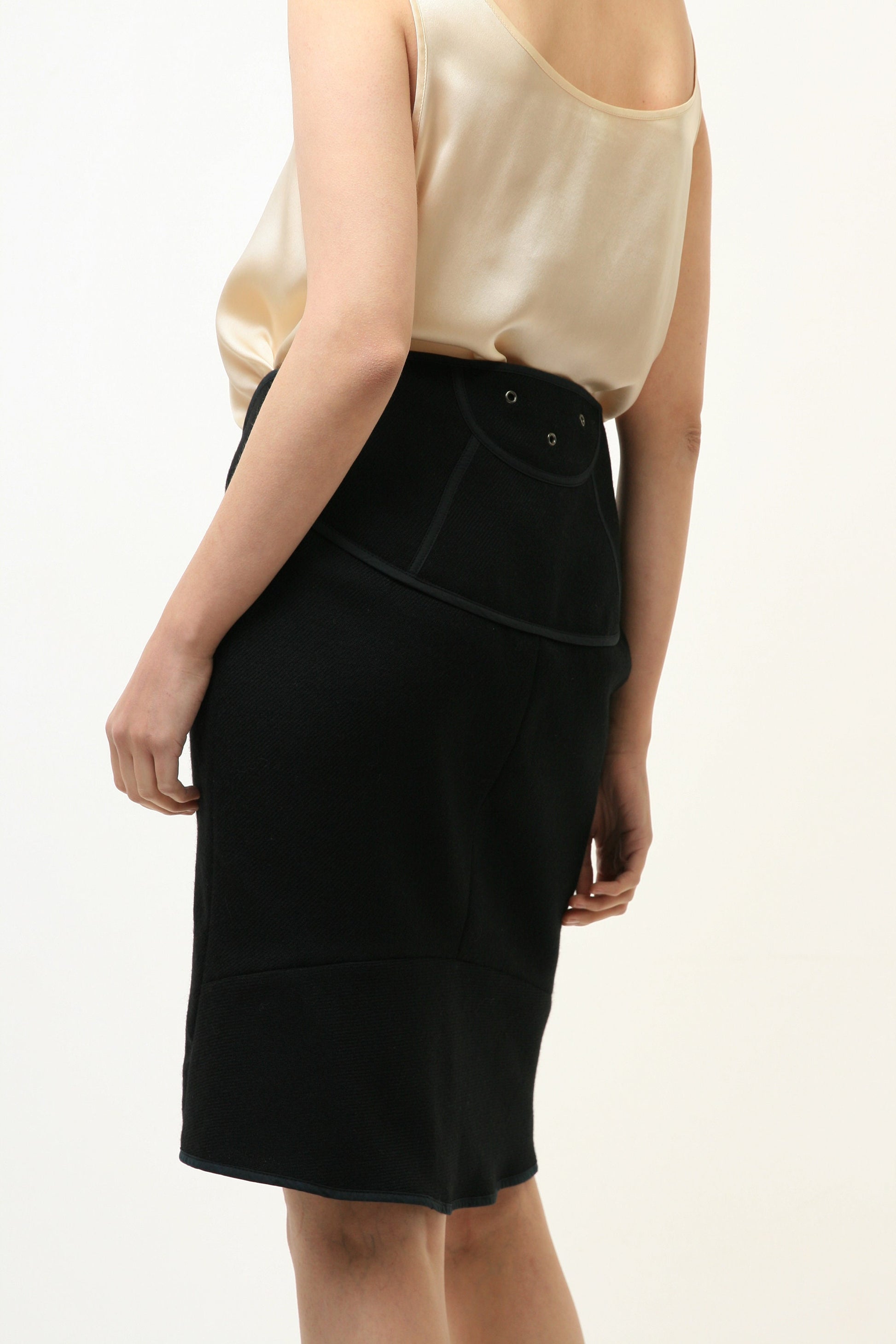 90s Vintage Max Mara High Waisted Wool Mini Skirt 4584/ Vintage Woman Max Mara Black Skirt/ Vintage Max Mara/ Vintage Woman Clothing