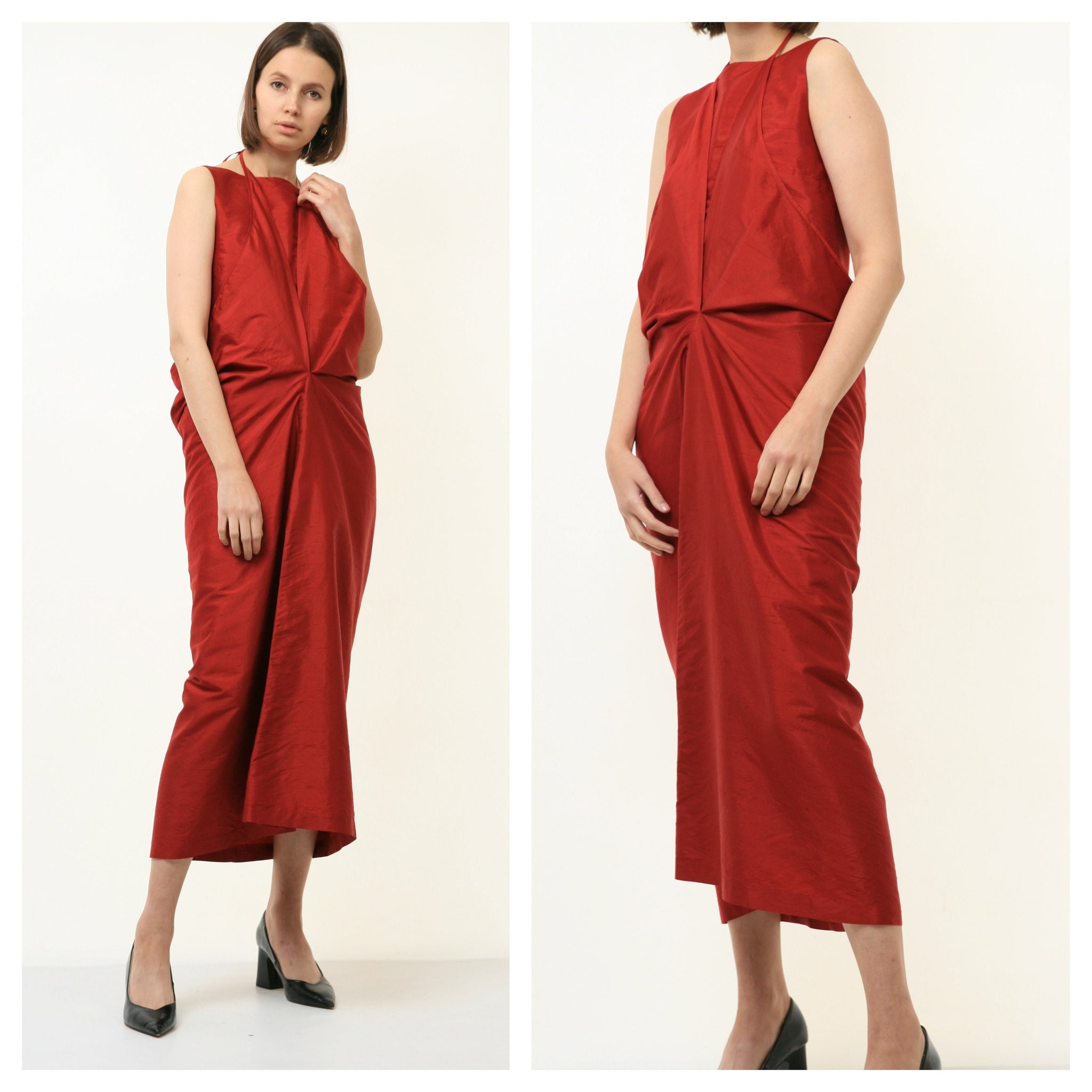 90s Vintage 100% Silk Red Maxi A Line Maxi Length Dress size S Small 4598/ Vintage Silk Maxi Dress/ Y2k Dress/ Vintage Woman Maxi Dress