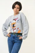 90s Vintage Retro Sport Cartoon Animal Graphic Print Woman Sweatshirt 19031. Vintage Woman Cartoon Deisney Jumper. Vintage Graphic Sweater.