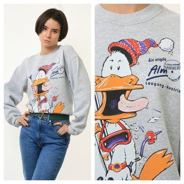 90s Vintage Retro Sport Cartoon Animal Graphic Print Woman Sweatshirt 19031. Vintage Woman Cartoon Deisney Jumper. Vintage Graphic Sweater.