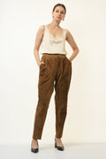 80s Vintage High Waisted Suede Woman Pants size 36 4703/ Vintage woman suede trousers/ vintage woman clothing/ vintage woman