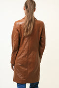 80s Vintage Vtg Rare Leather Lined Oversized Brown Suede Trench Outwear Autumn Coat 4665 Girlfriend Gift Present Vintage Coat size S- M