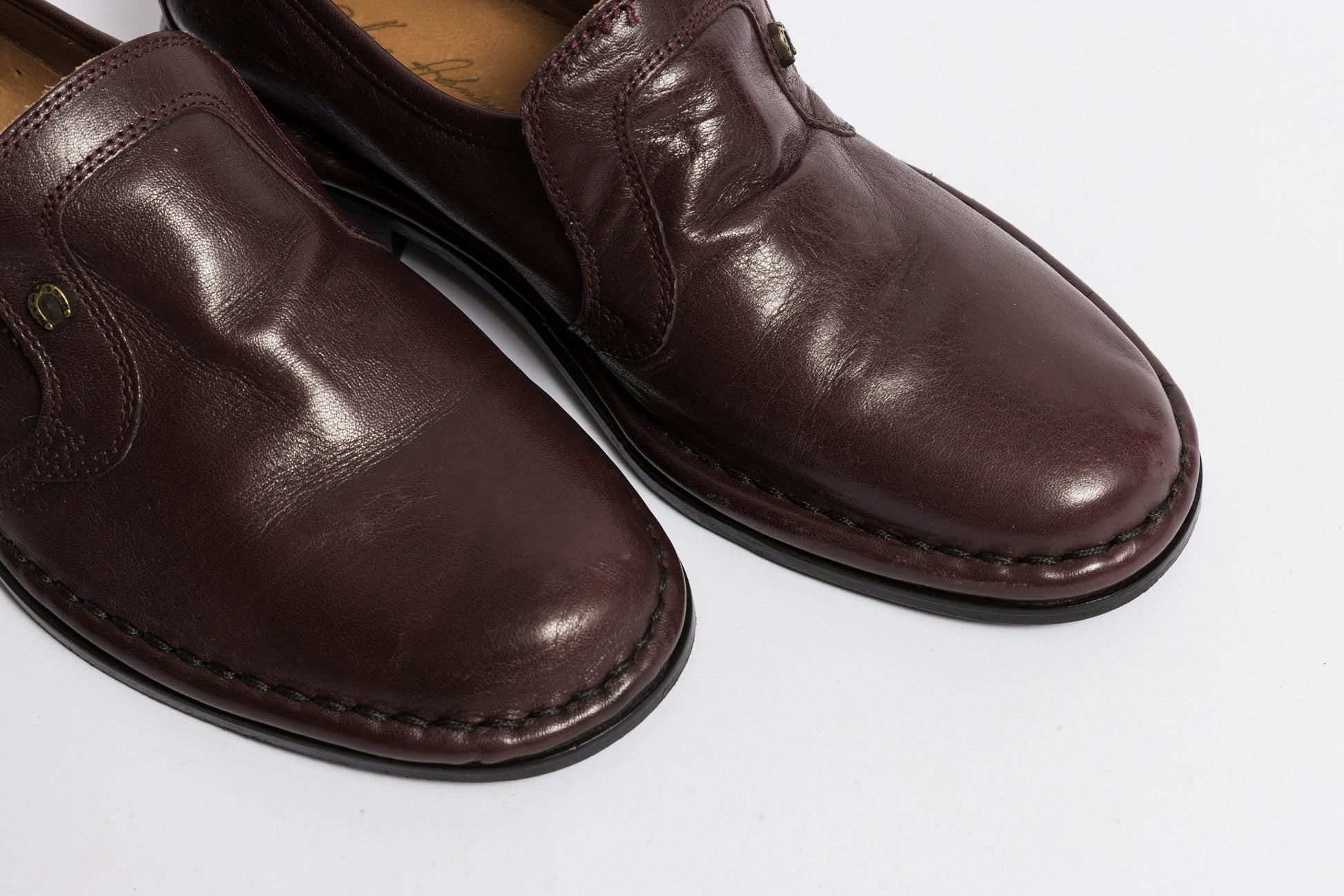 60s Leather loafers oxfords burgundy genuine leather size 5.5 / Vintage Woman Burgundy Loafers/ Vintage Woman Shoes