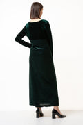 80s Vintage Rare Evening Velvet Long Sleeve Deep Green Maxi Length Penci Dress Girlfriend Gift Present/ Vintage Woman Clothing