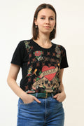 Ed Hardy T-Shirt / Vintage Tattoo Graphic Tee Shirt / 90s Short Sleeve Shirt size Medium 4806/ Vintage Graphic Black Tshirt