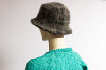 70s Vintage Woman Retro Hat size S Small 4845/ Retro Woman Bucket Wool Hat/ Vintage Woman Checked Hat size S Small/ wool Hat, Church Hat