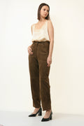 80s Vintage High Waisted Brown Suede Woman Pants size Small 4761/ Vintage woman leather trousers/ vintage woman suede pants size 38 S