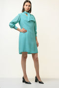 60s Kelly Blue Long Sleeve Mini Dress|Vintage VTG| Bust 36