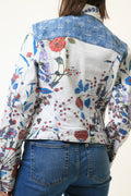 Roberto Cavalli | Vintage Jacket | 1980s | Denim Jacket with Floral Print/Denim Cavalli Jacket | Acid Washed | Made in Italy | Size L 4792