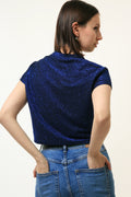 80s Vintage Woman Sparkle Short Sleeve Top size S M/ Vintage Woman Clothing/ Vintage Woman Tops/ Vintage Woman Jumpers/ 4796