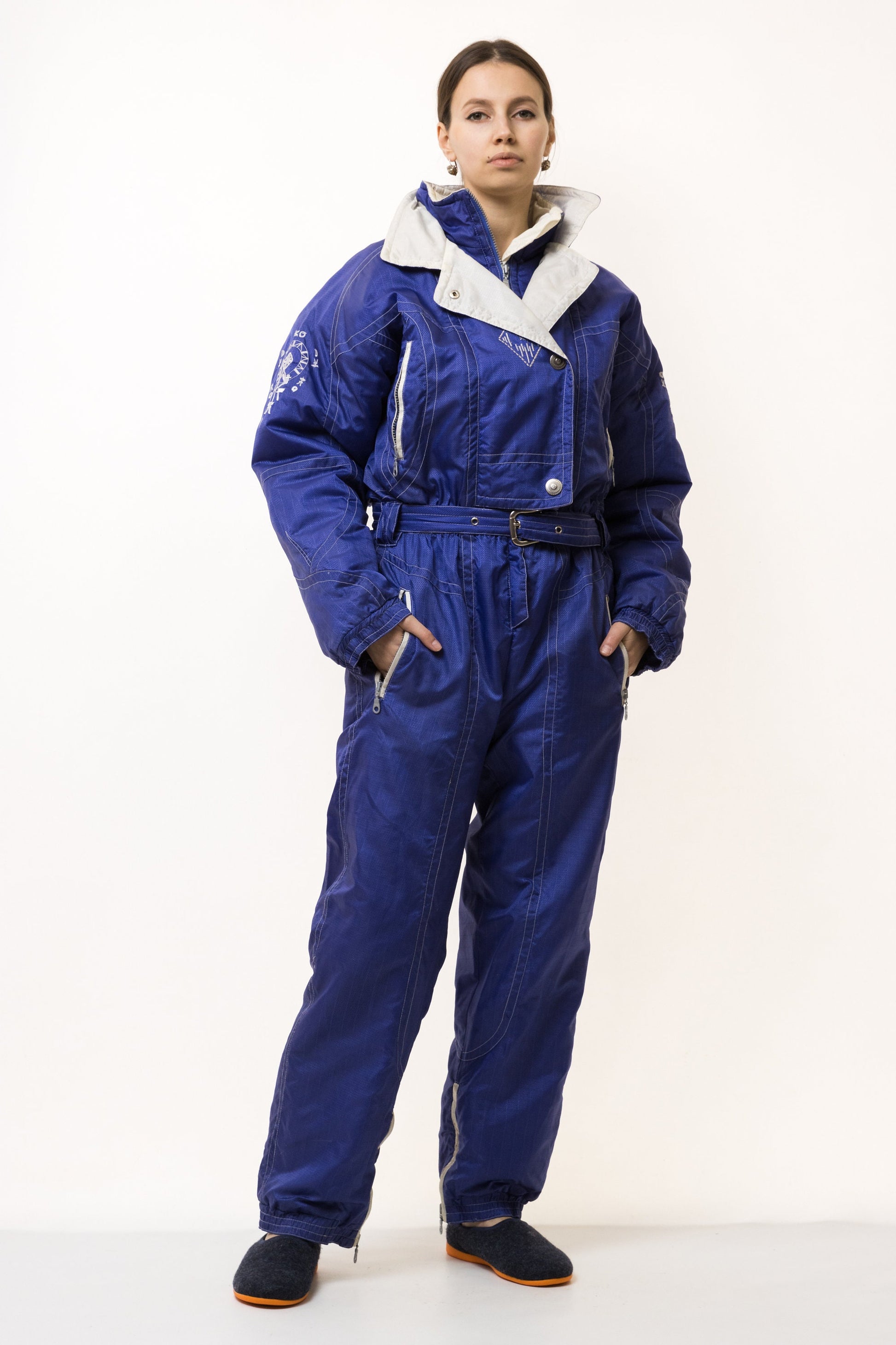 Overall Blue Ski Suit M Womens Ski Suit Womens Clothing Vintage One Piece Skiing Clothing Vintage Skiing Tracksuit Winter Snowsuit 4822