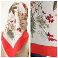 80s Vintage Vtg Rare GUCCI Red Pure Silk Seta Seide Floral Pattern Square 84 cm on 84 cm Scarf Headband 4826 Girlfriend Gift Present