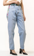 90s Vintage Woman Light Blue MOMs Denim High Waisted Denim Straight Jeans Pants Trousers 4840 Size M Girlfriend Gift/ Vintage Jeans