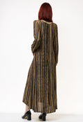 80s Vintage Woman Midi Long Robe Style Dress size Small 5020 Vintage Woman Bohemian Midi Striped Pattern Dress size S Small