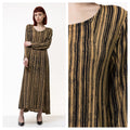 80s Vintage Woman Midi Long Robe Style Dress size Small 5020 Vintage Woman Bohemian Midi Striped Pattern Dress size S Small