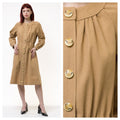 60s Vintage Woman Midi Robe Style Dress size Small 5024/ Vintage Woman Bohemian Midi Wool Dress Small Medium/ Vintage Wool Beige Dress