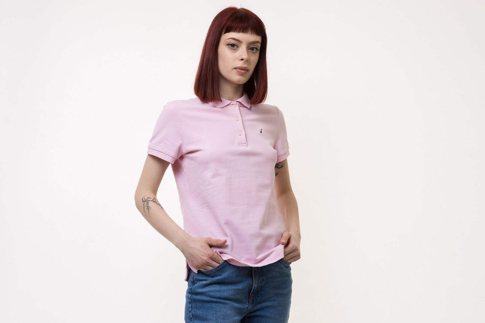 Vintage Woman Nautica Pink Classic Short Sleeve Polo Tshirt size M Medium 4917/ Vintage Woman Polo Tshirt/ Vintage Woman Clothing