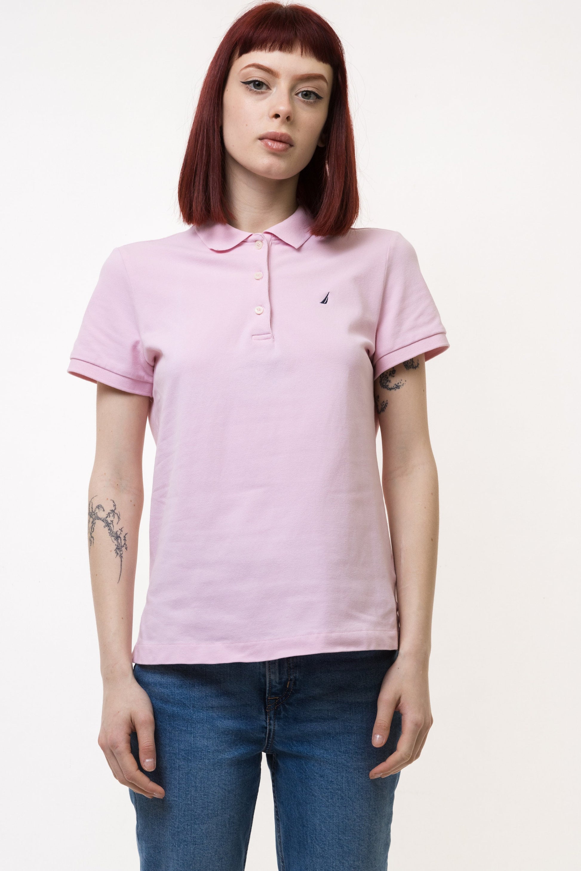 Vintage Woman Nautica Pink Classic Short Sleeve Polo Tshirt size M Medium 4917/ Vintage Woman Polo Tshirt/ Vintage Woman Clothing