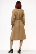 60s Vintage Woman Midi Robe Style Dress size Small 5024/ Vintage Woman Bohemian Midi Wool Dress Small Medium/ Vintage Wool Beige Dress