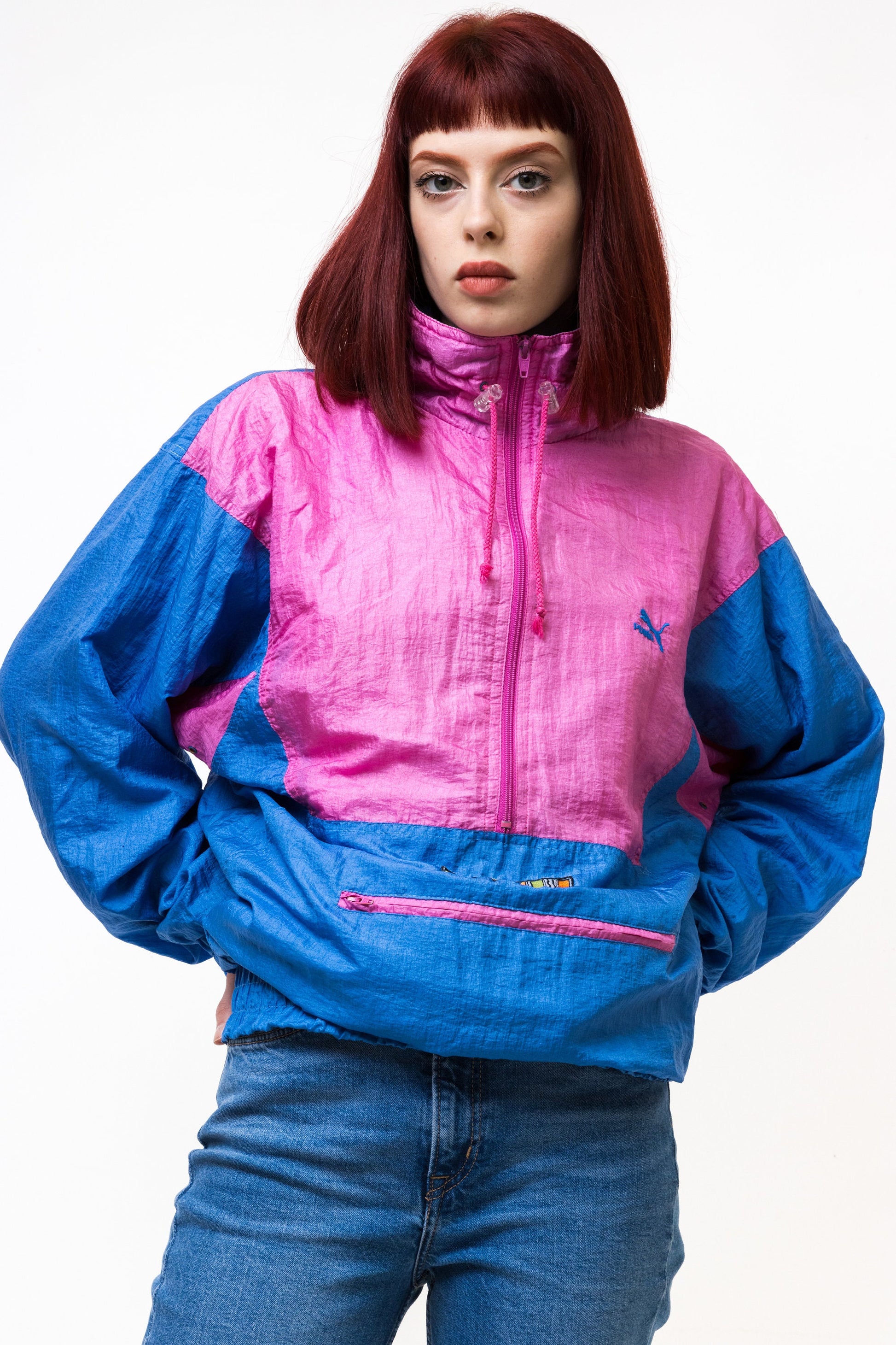 Vintage 1980's PUMA Shell Anorak Jacket | Size S Unisex Sports Shell Jacket Multicolor