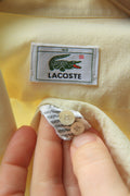 Lacoste Vintage 90s Short Sleeve Shirt - Size 40/ Vintage Woman Summer Lacoste Yellow Shirt Summer Regular Fit