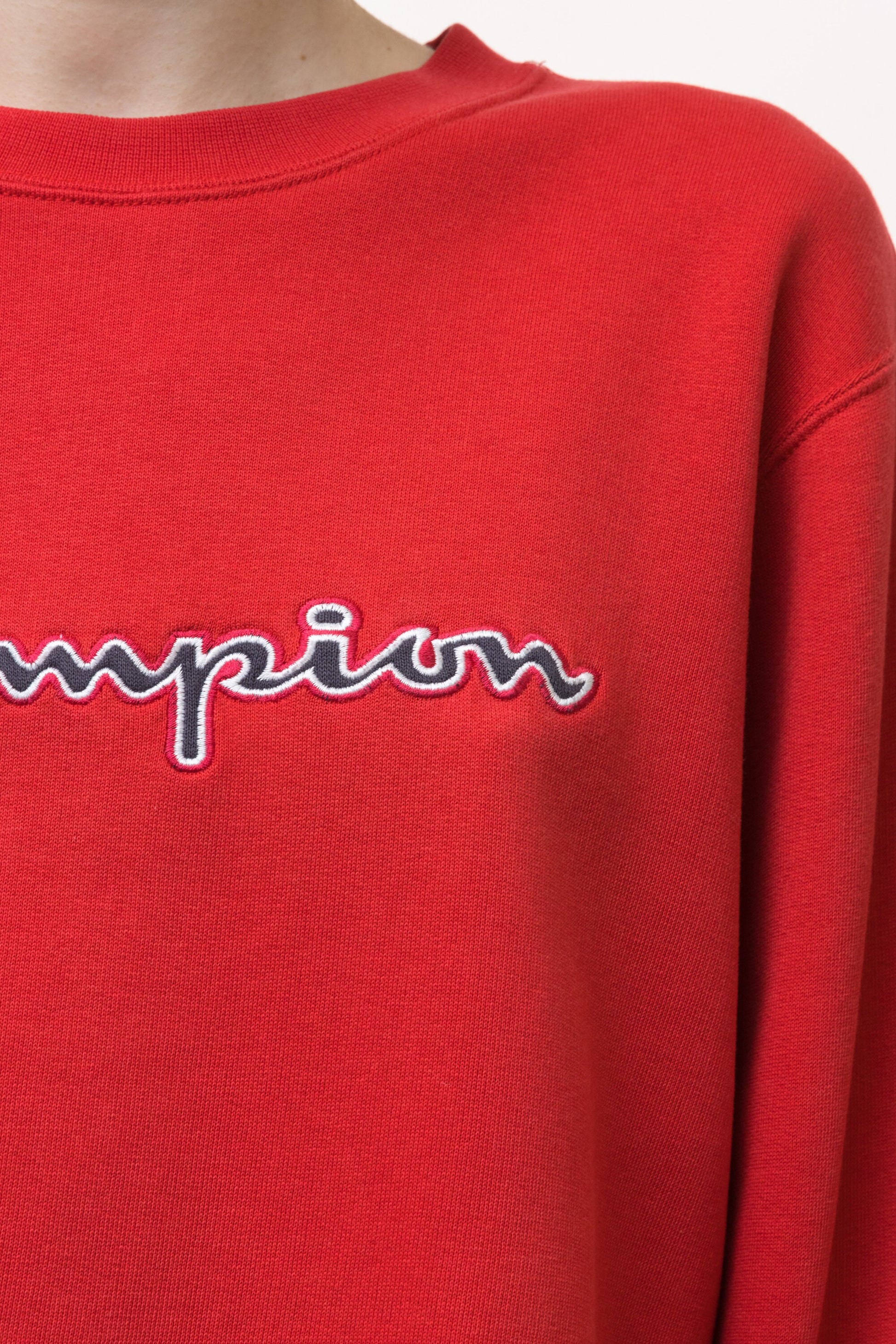 Vintage 90's Champion Big Logo Sweatshirt Plain Sportswear Jumper Cahmpion Pullover Crewneck Sweater Red Size Large