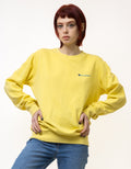 Vintage 90's Champion Small Logo Sweatshirt Plain Sportswear Jumper Cahmpion Pullover Crewneck Sweater Yellow Size Small