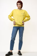 Vintage 90's Champion Small Logo Sweatshirt Plain Sportswear Jumper Cahmpion Pullover Crewneck Sweater Yellow Size Small