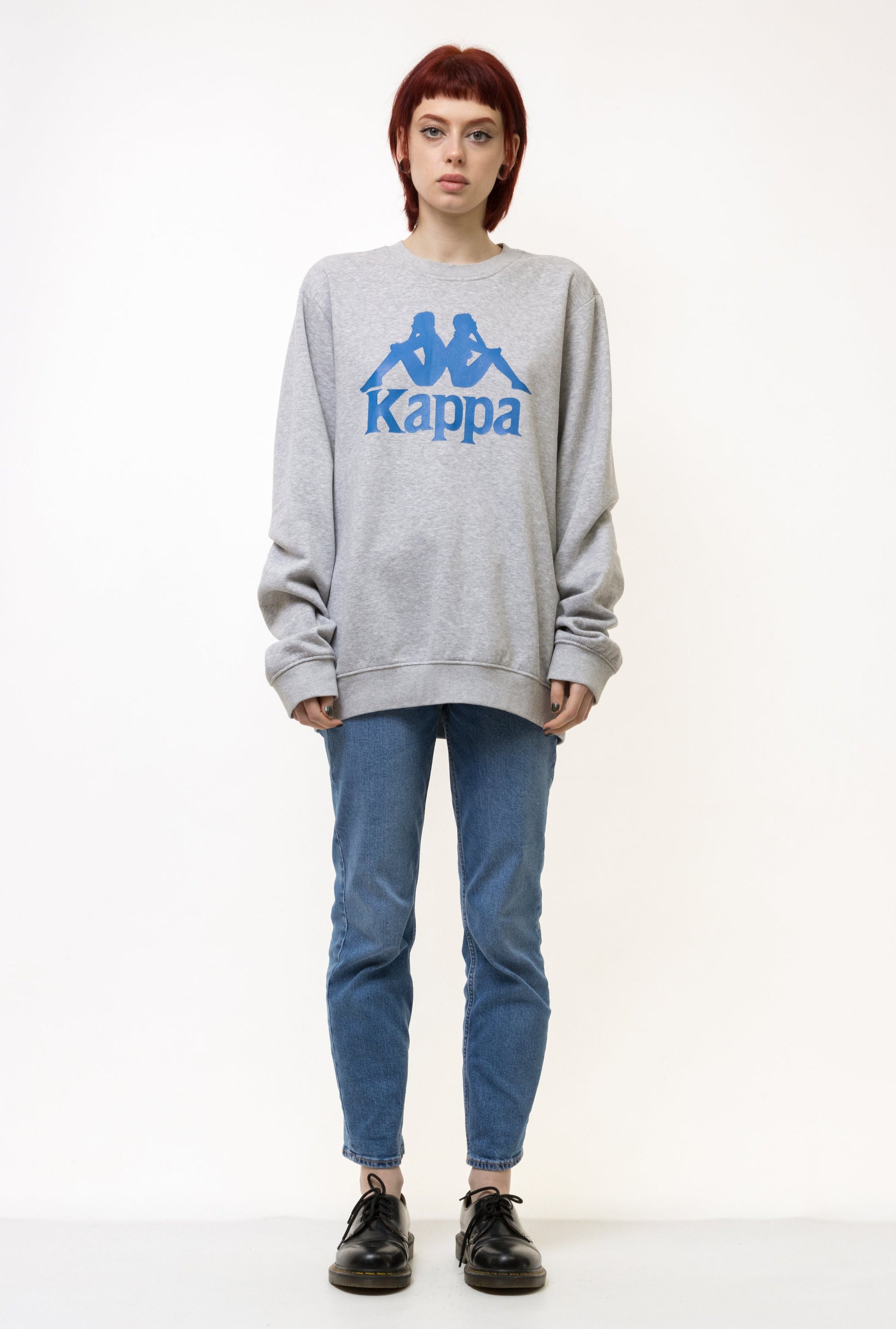 Vintage 90's KAPPA BIG Logo Sweatshirt Plain Sportswear Jumper Pullover Crewneck Sweater Beige Size Large