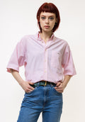 Lacoste Vintage 90s Short Sleeve Shirt - Size 40/ Vintage Woman Summer Lacoste Pink Shirt Summer Regular Fit