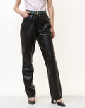 80s Vintage High Waisted Leather Woman Pants size 38 / Vintage woman leather trousers/ vintage woman clothing/ vintage woman