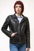 Black Leather Jacket women vintage 90s blazer jacket leather minimalist jacket grunge jacket casual wear women clothing size small S