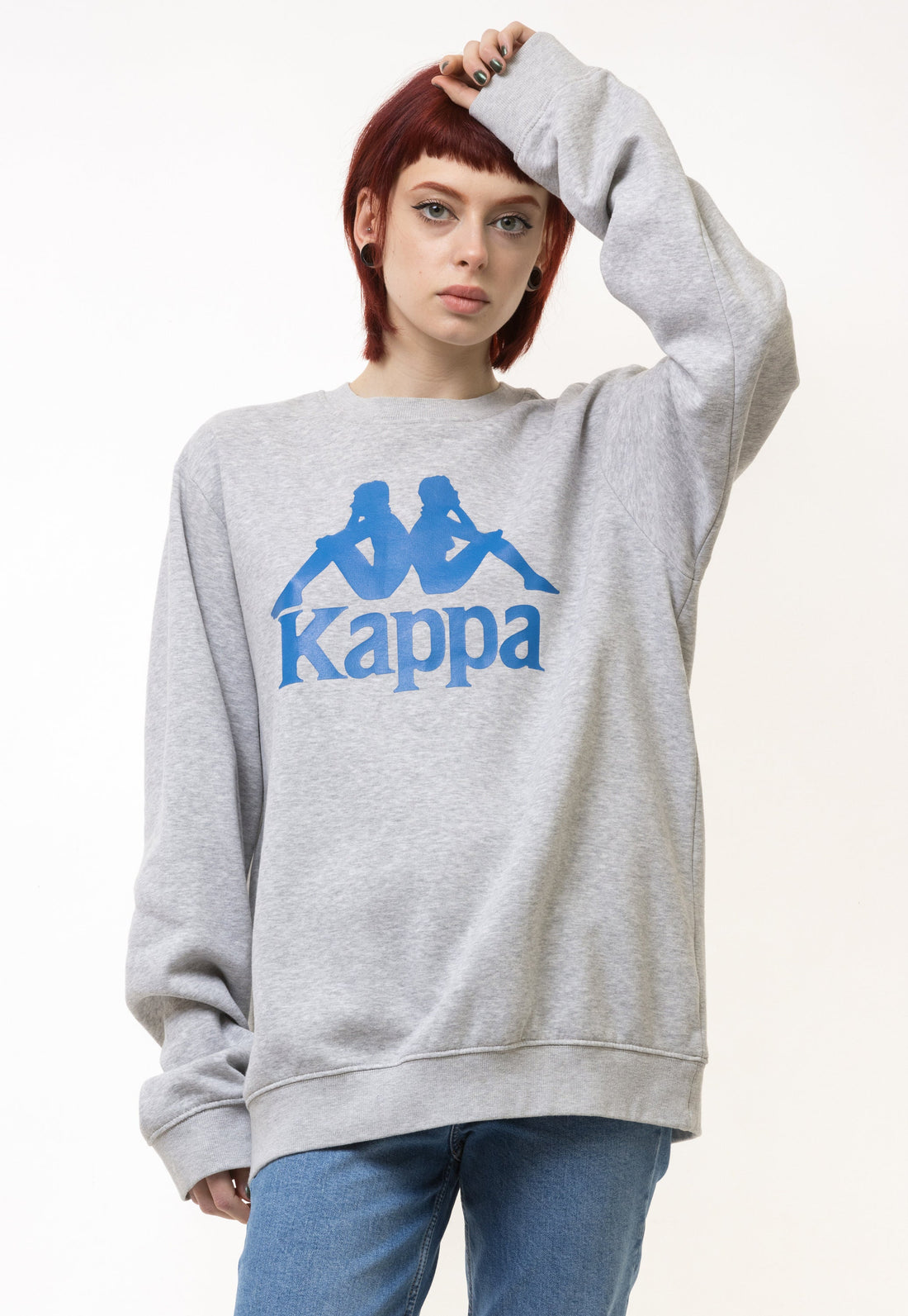 Vintage 90's KAPPA BIG Logo Sweatshirt Plain Sportswear Jumper Pullover Crewneck Sweater Beige Size Large