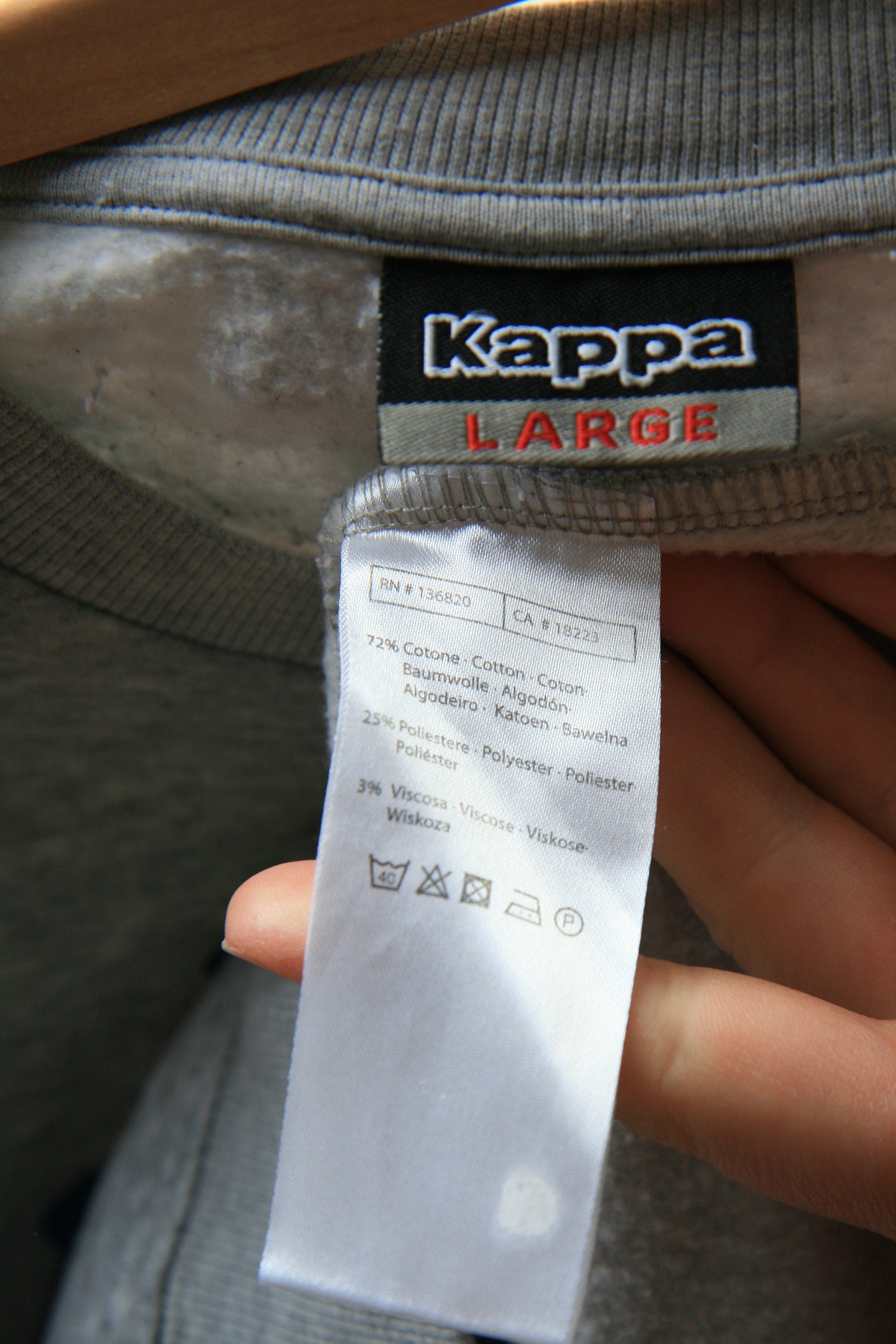 Vintage 90's KAPPA BIG Logo Sweatshirt Plain Sportswear Jumper Pullover Crewneck Sweater Beige Size Large