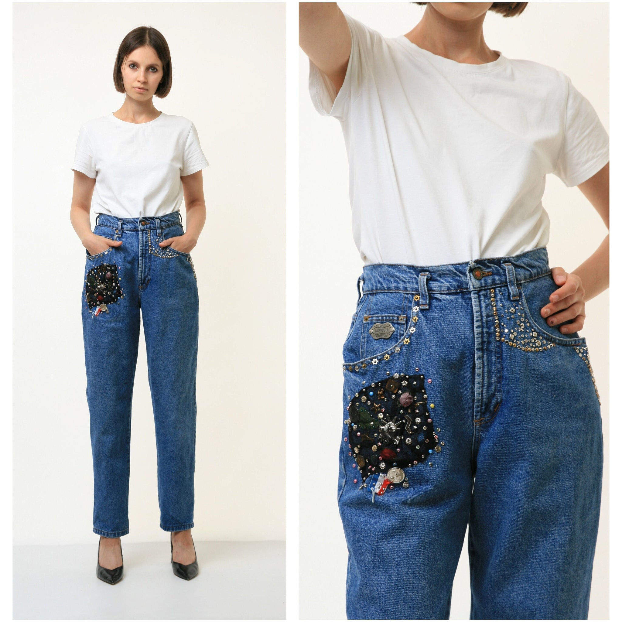 80s Woman Vintage MOMs Medium Waisted Straight Denim Trousers Size S 4373/ Vintage Woman Clothing/ Vintage Woman MOM Jeans size Small