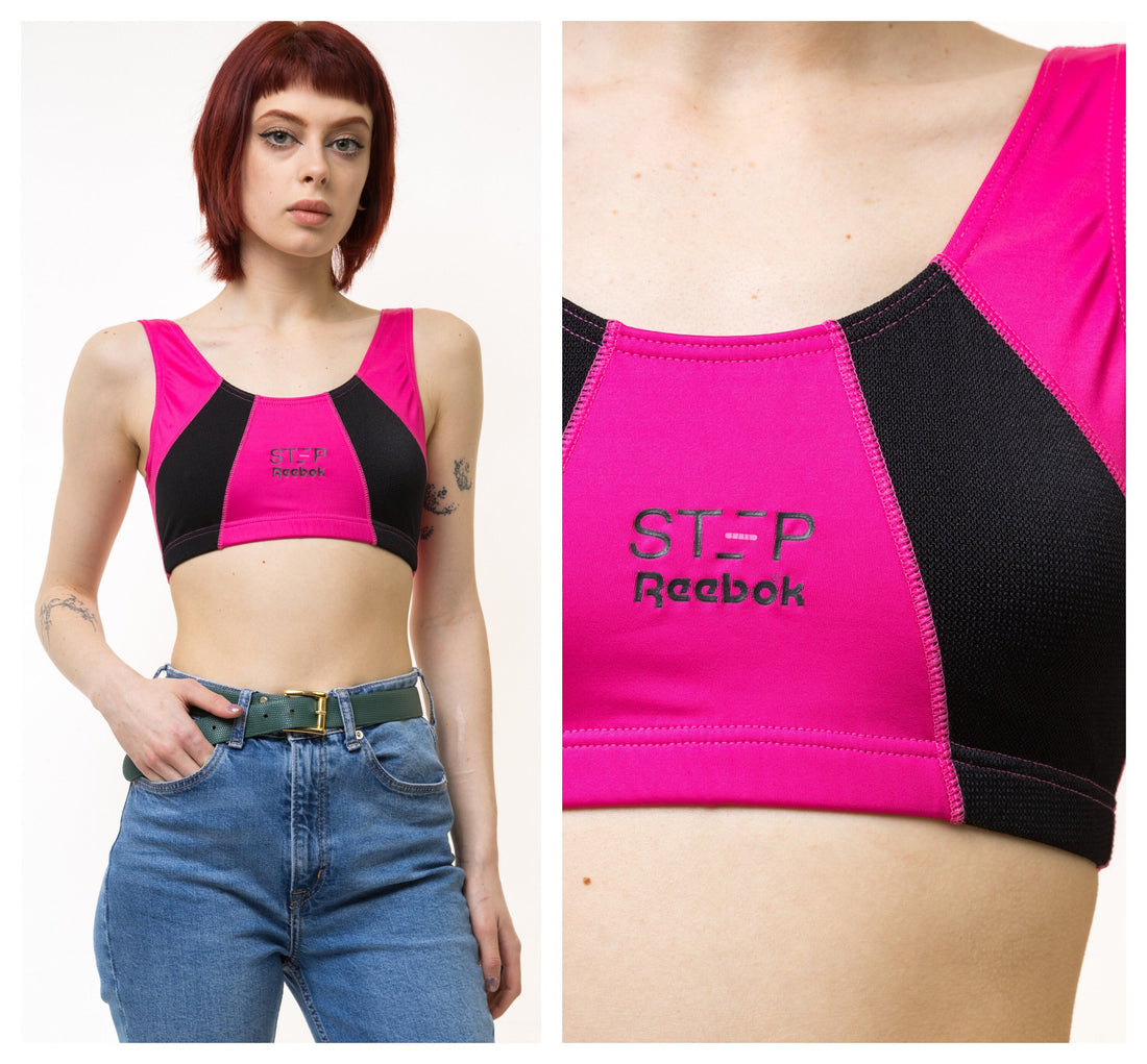 90s Vintage Reebok Sport Crop Top Bra size Medium/ Vintage Reebok Top/ Vintage Reebok Short Tshirt