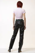 80s Vintage High Waisted Leather Woman Pants size S M/ Vintage woman leather trousers/ vintage woman clothing/ vintage woman