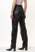 80s Vintage High Waisted Leather Woman Pants size S M/ Vintage woman leather trousers/ vintage woman clothing/ vintage woman