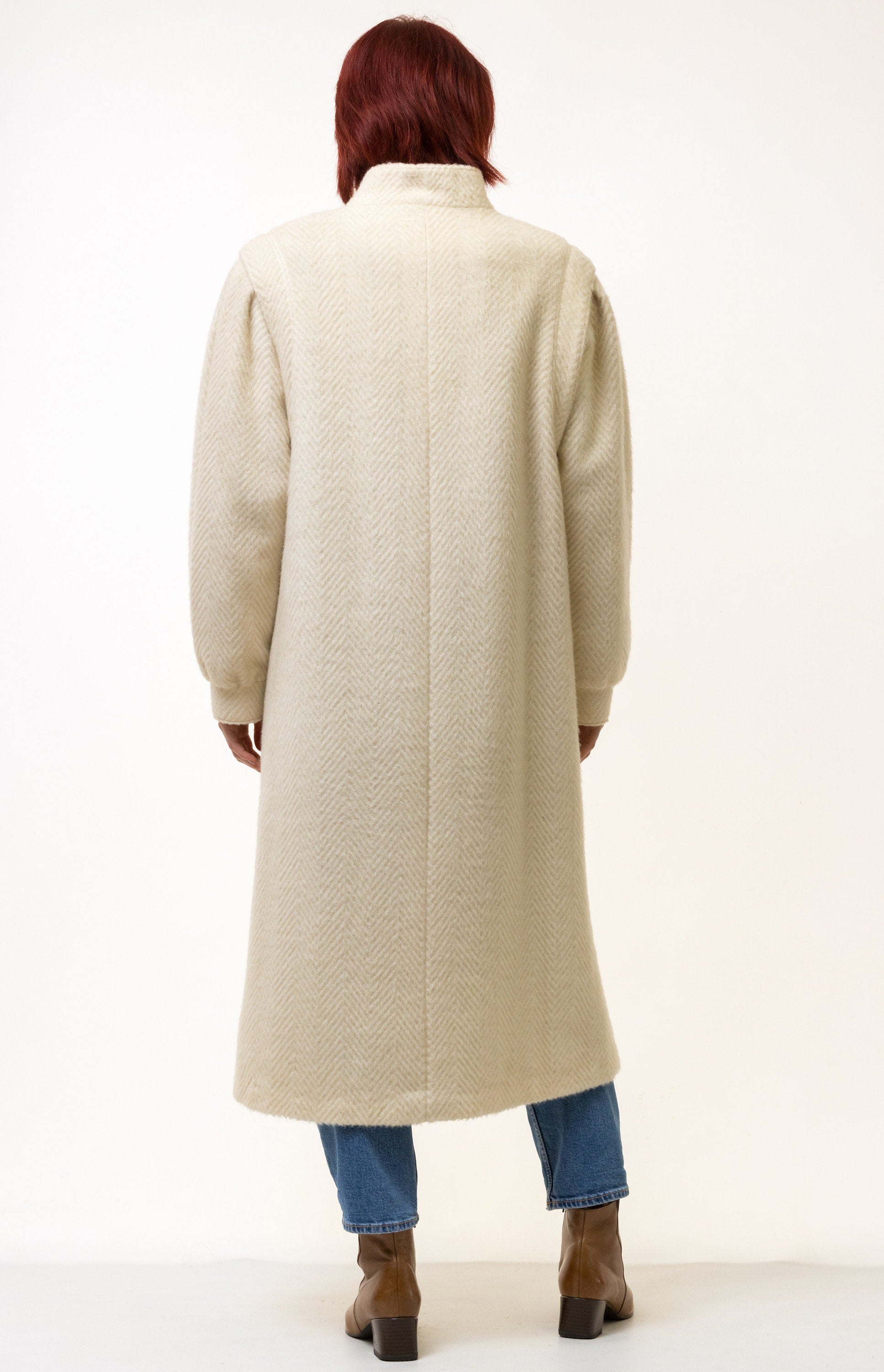 80s Woman Lambswool Mohair Coat Women Vintage 80s fall coat long wool coat outerwear maxi winter coat vintage clothing size Medium