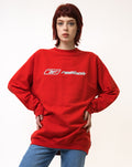 Vintage 90's Reebok Red Big Logo Sweatshirt Plain Sportswear Jumper Pullover Crewneck Sweater Red Size Medium